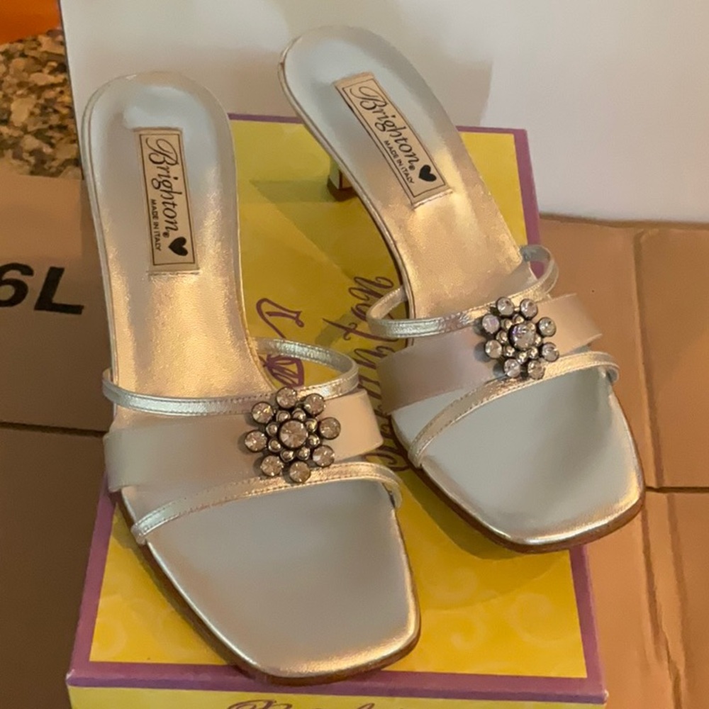 BRIGHTON SILVER SLIDE IN HEEL